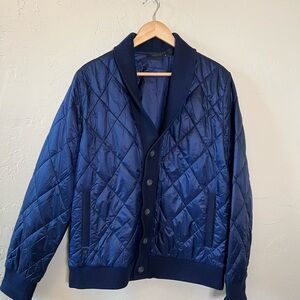 Greyson Quilted Button Front Jacket Navy Men’s Size Medium
